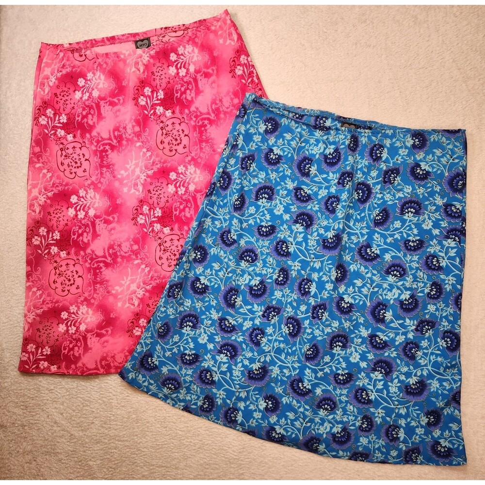 MYO Women's Large Floral A-Line Skirt Bundle Chiffon Elastic Waist